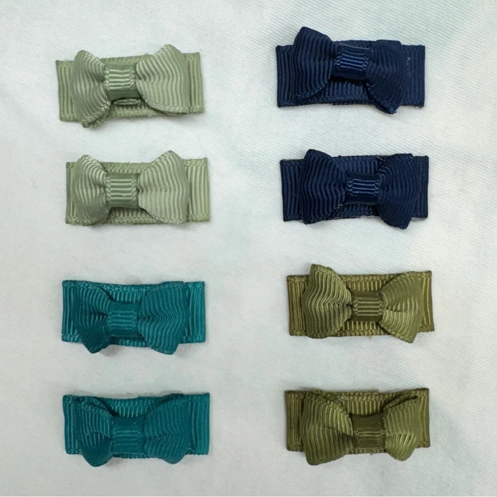 8ct Grosgrain Baby Bow Hair Clips